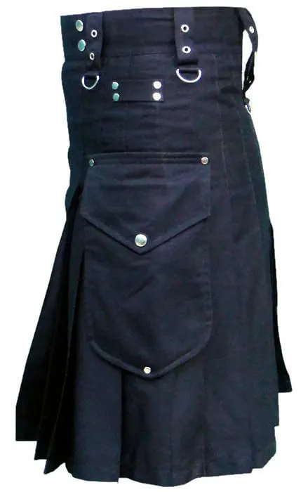 Black Deluxe Utility Kilt
