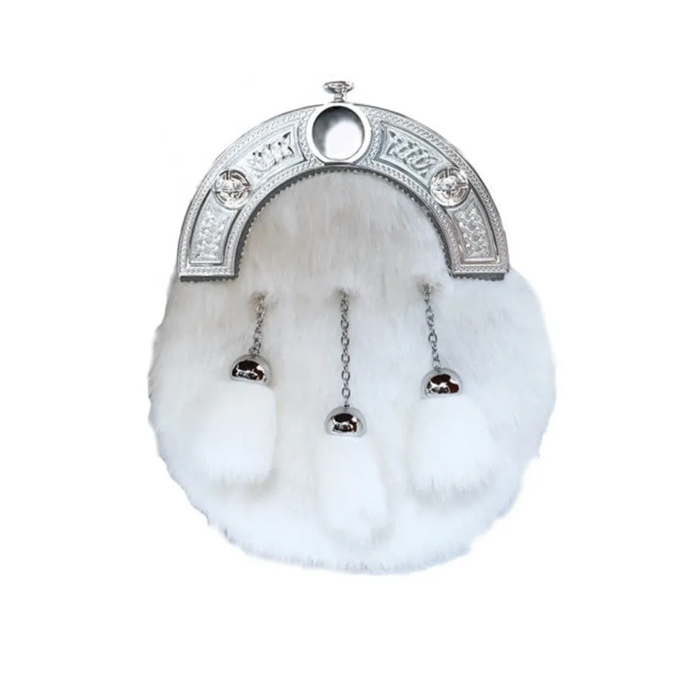 Faux Fur Dress Sporran With Celtic Knot Cantle