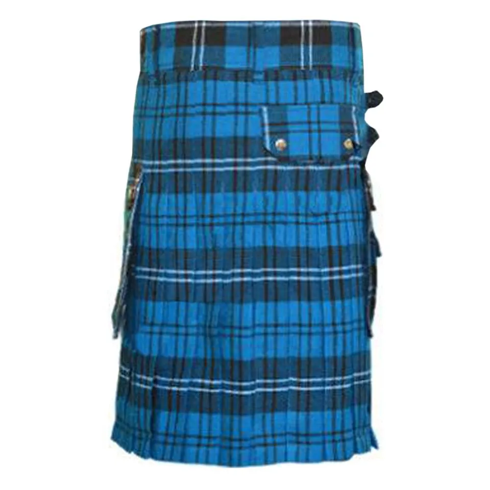Ramsay Blue Tartan Utility Kilt - Image 2