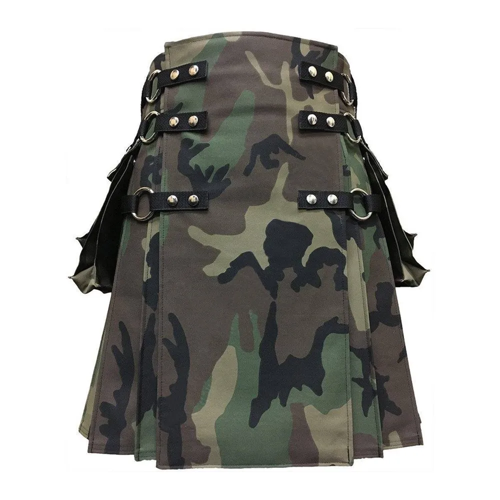 Woodland Camouflage Gothic Utility Kilt