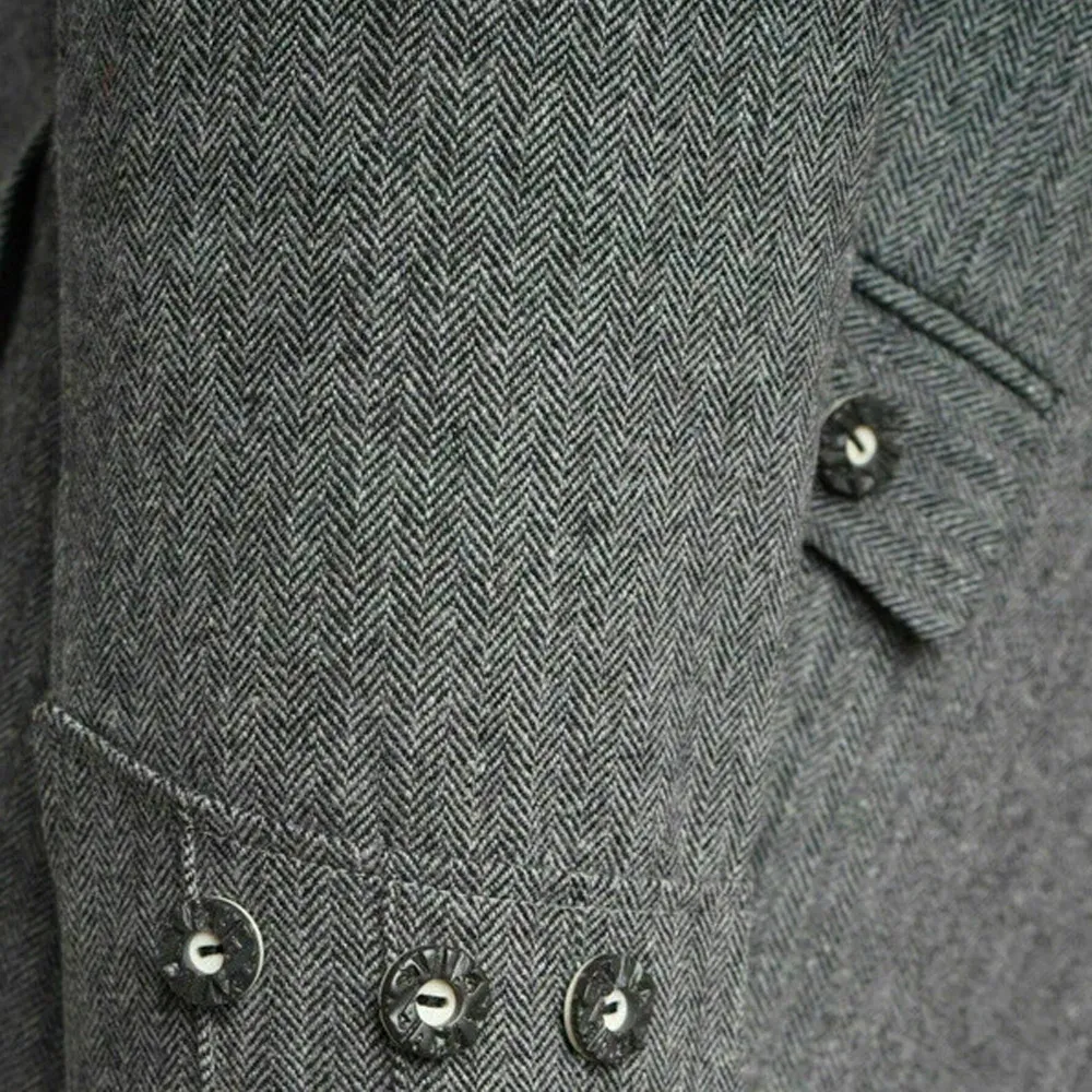 Grey Tweed Argyle Kilt Jacket & 5-Button Vest - Image 5